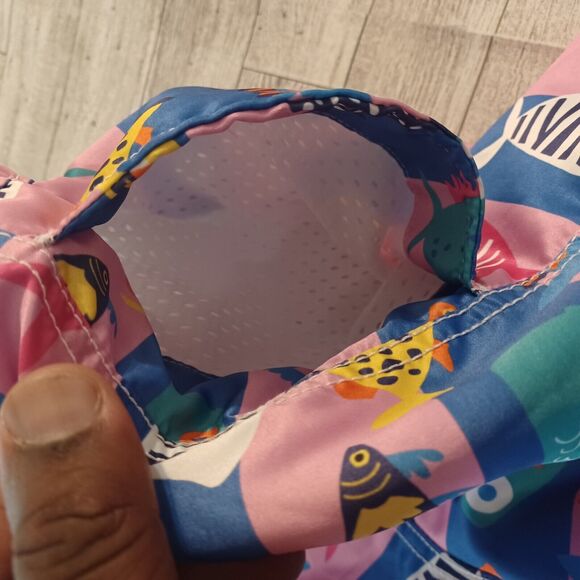 Wes And Willy Swim Shorts Trunks Mens Large Multicolor Pull On Drawstring Beach - Picture 7 of 8